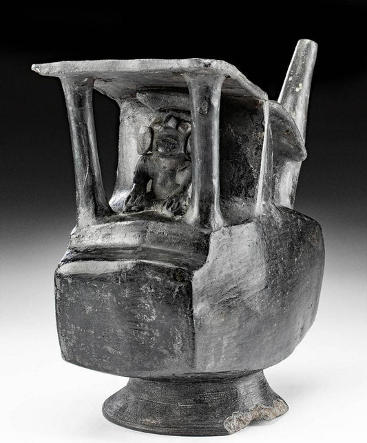Large Authentic (w/ TL Test & COA) Pre-Columbian whistling Priest in alter Stirrup Artifact Vessel Sican-Lambayeque Culture ca 900-1100 CE