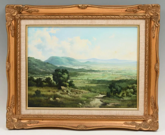 OROZCO (Mexico) Original Oil - 27.5"H x 21.5"W- Masterfully Executed Mexican Valley Landscape-Stunning! high auction & gallery prices Orozco