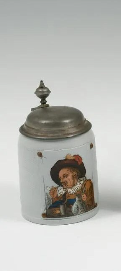 Antique Mettlach Villeroy & Boch Beer Stein 'Dutch Figure' #1641 circa 1893 -1/2 Liter-Beautiful Condition Mettlach 1641