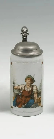 Antique Mettlach Villeroy & Boch Beer Stein 'Journeyman Blacksmith' #1662 circa 1885 -1 Liter-Beautiful Condition Mettlach 1662