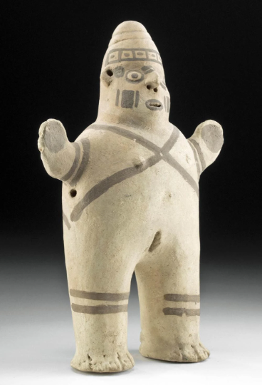 Authentic Pre-Columbian (with COA) Female Cuchimilco / Stargazer Artifact Vessel Chancay Culture ca. 800-1200 CE w/ Provenance Artifact