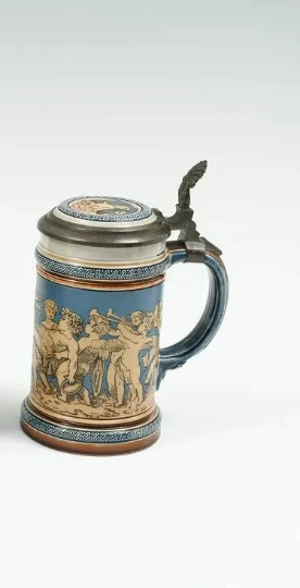 Antique Mettlach Villeroy & Boch Beer Stein Etched 'Cherubs Playing with Abandon' #2025 circa 1908 .3 Liters - Beautiful Condition!