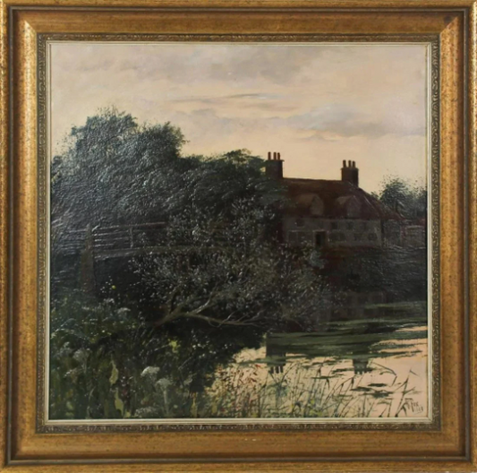 Henry Charles Fox (1860-1925 British) Original Impressionist Oil 15" X 16" circa 1880 Exhibited in Museums- High auction & gallery prices
