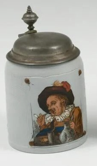 Antique Mettlach Villeroy & Boch Beer Stein 'Dutch Figure' #1641 circa 1893 -1/2 Liter-Beautiful Condition Mettlach 1641