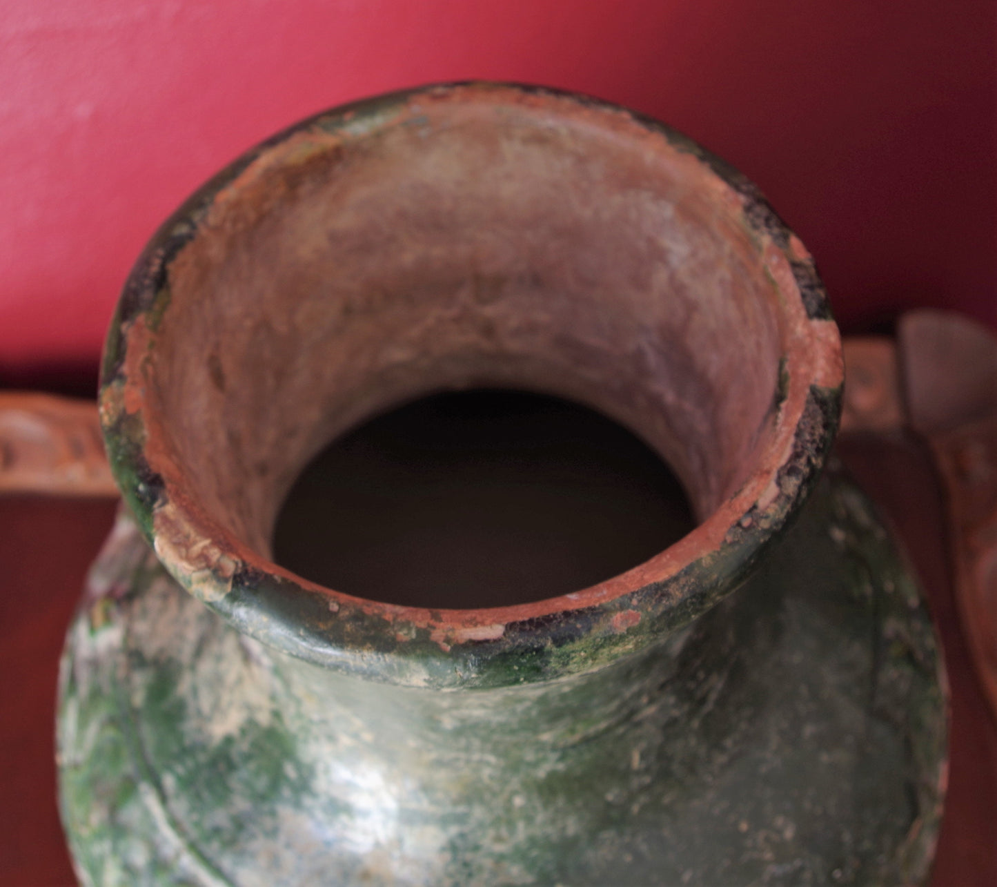 Authentic Han Dynasty (206 BC-220 AD) Green Glazed "Hu" Pottery Jar