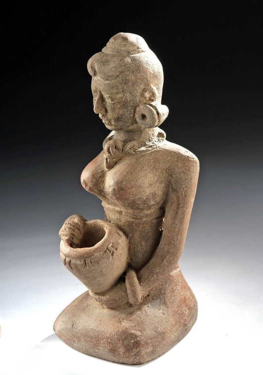 Authentic Majapahit Empire (1293-1527 AD) Female Figure Artifact -Java, Indonesia with COA