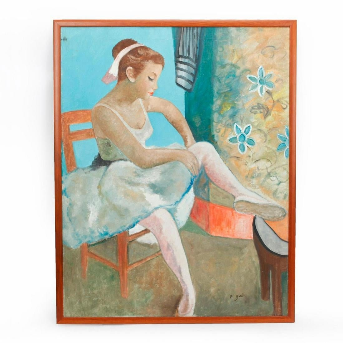 Francois Gall (1912-1987) Original Oil 'Ballerina' High prices Sotheby's & Christies- 37.5"H x 30"W- Vibrant colors Museum Artist!