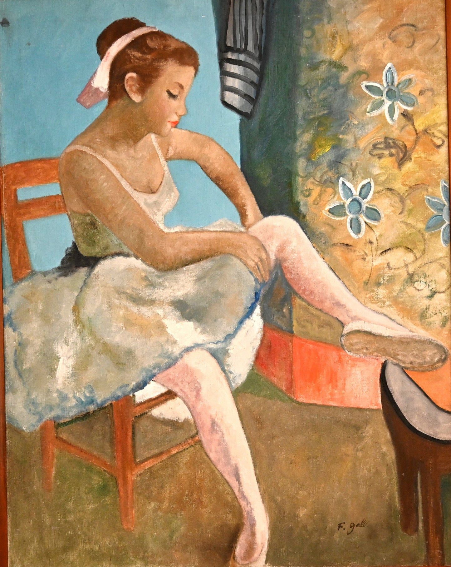 Francois Gall (1912-1987) Original Oil 'Ballerina' High prices Sotheby's & Christies- 37.5"H x 30"W- Vibrant colors Museum Artist!