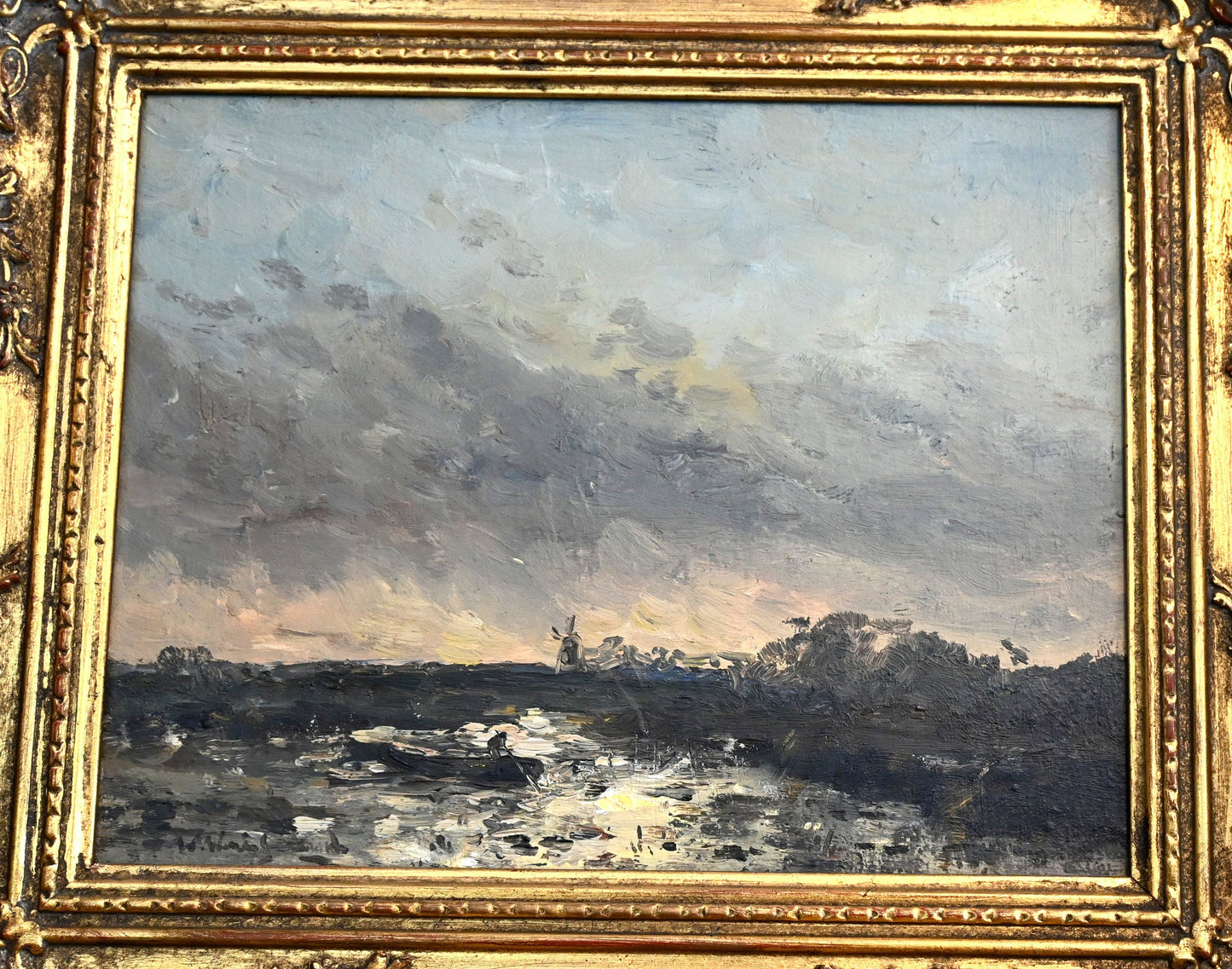 Willem J Weissenbruch (Dutch 1864-1941) Original Oil 'Coastal Landscape' High prices Sotheby's & Christies- 14.75 X 17.25 inch Museum Artist
