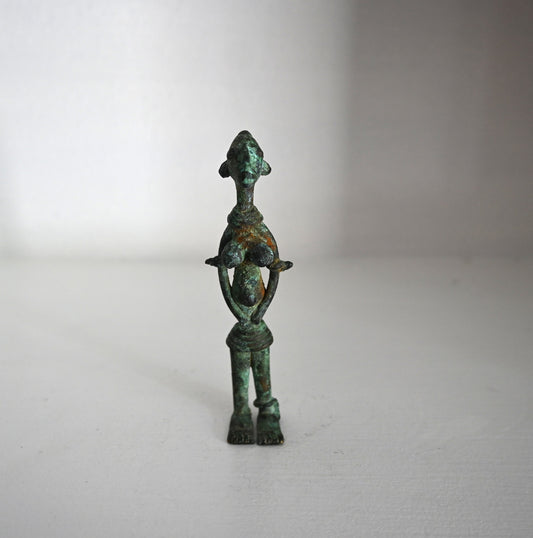 Authentic 19th C. African Yoruba Brass Female figure 19th C. West Africa, Benin and Nigeria, Yorubaland