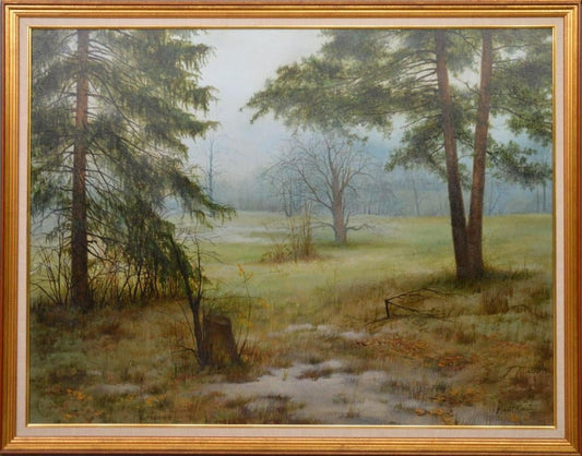 Maret Maiste Original Oil Lovely Landscape Painting 33 X 43 inches -Free shipping Framed -Beautiful Large Piece