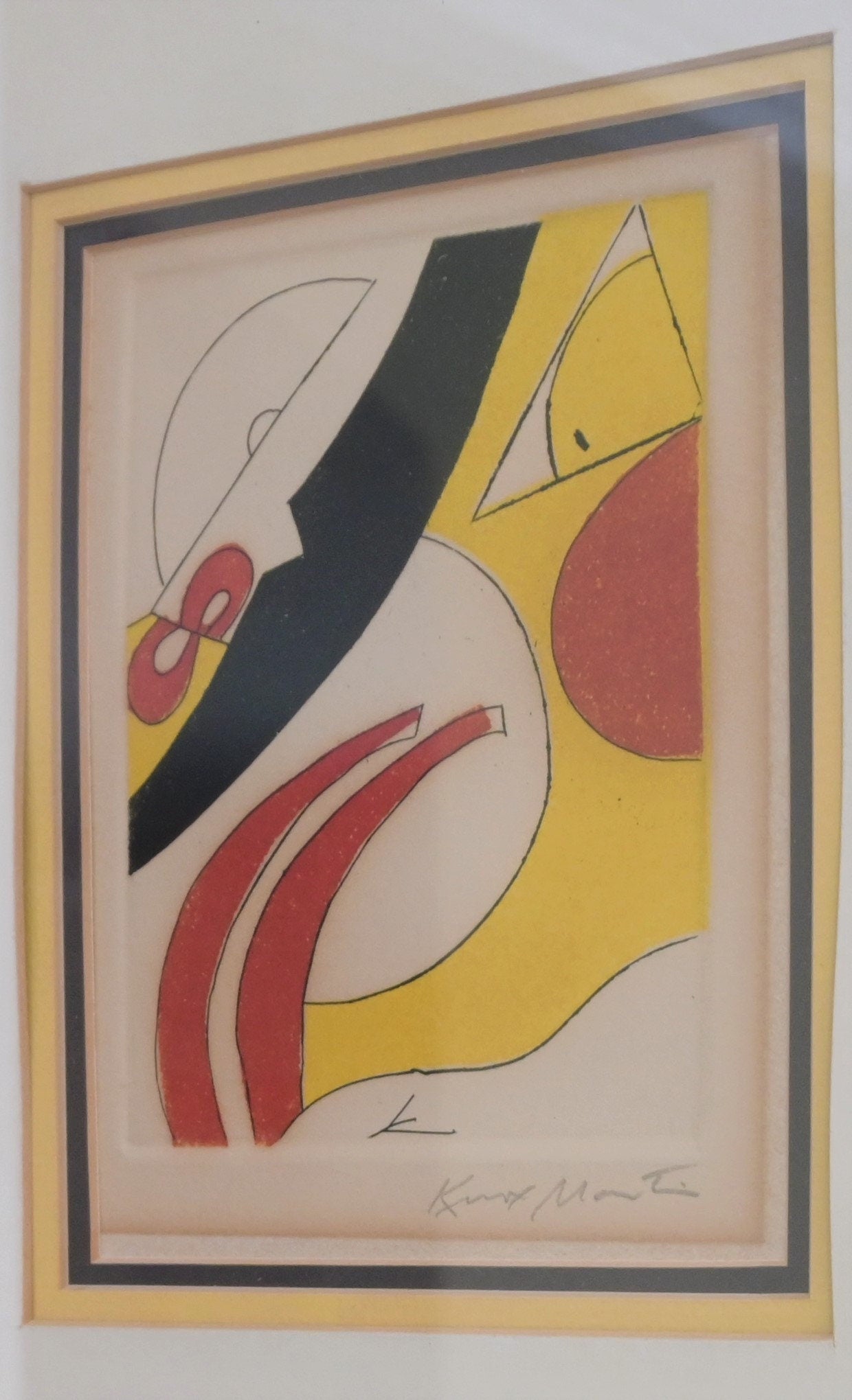 Knox Martin 'Theta Woman Series' Abstract Aquatint Framed -in many Museums- Etching & color aquatint on paper, New York City, NYC Artist