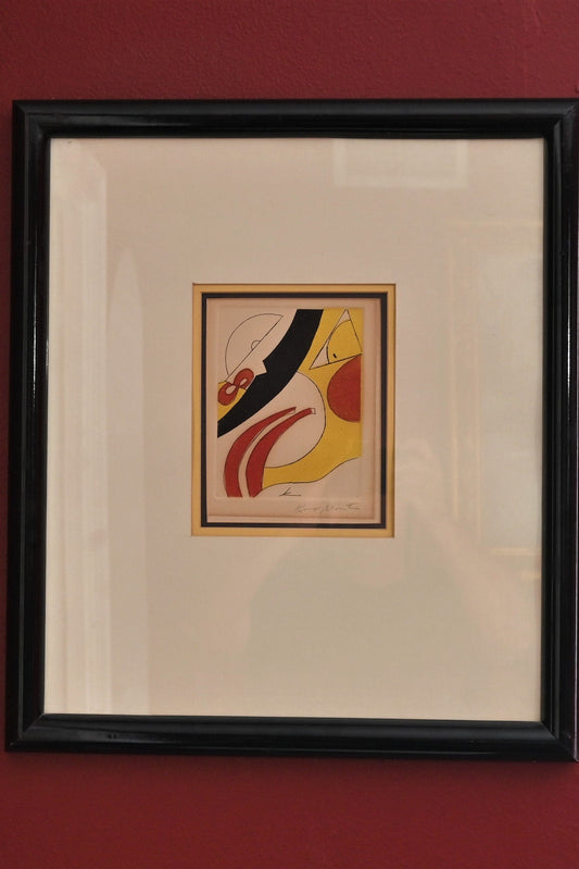 Knox Martin 'Theta Woman Series' Abstract Aquatint Framed -in many Museums- Etching & color aquatint on paper, New York City, NYC Artist