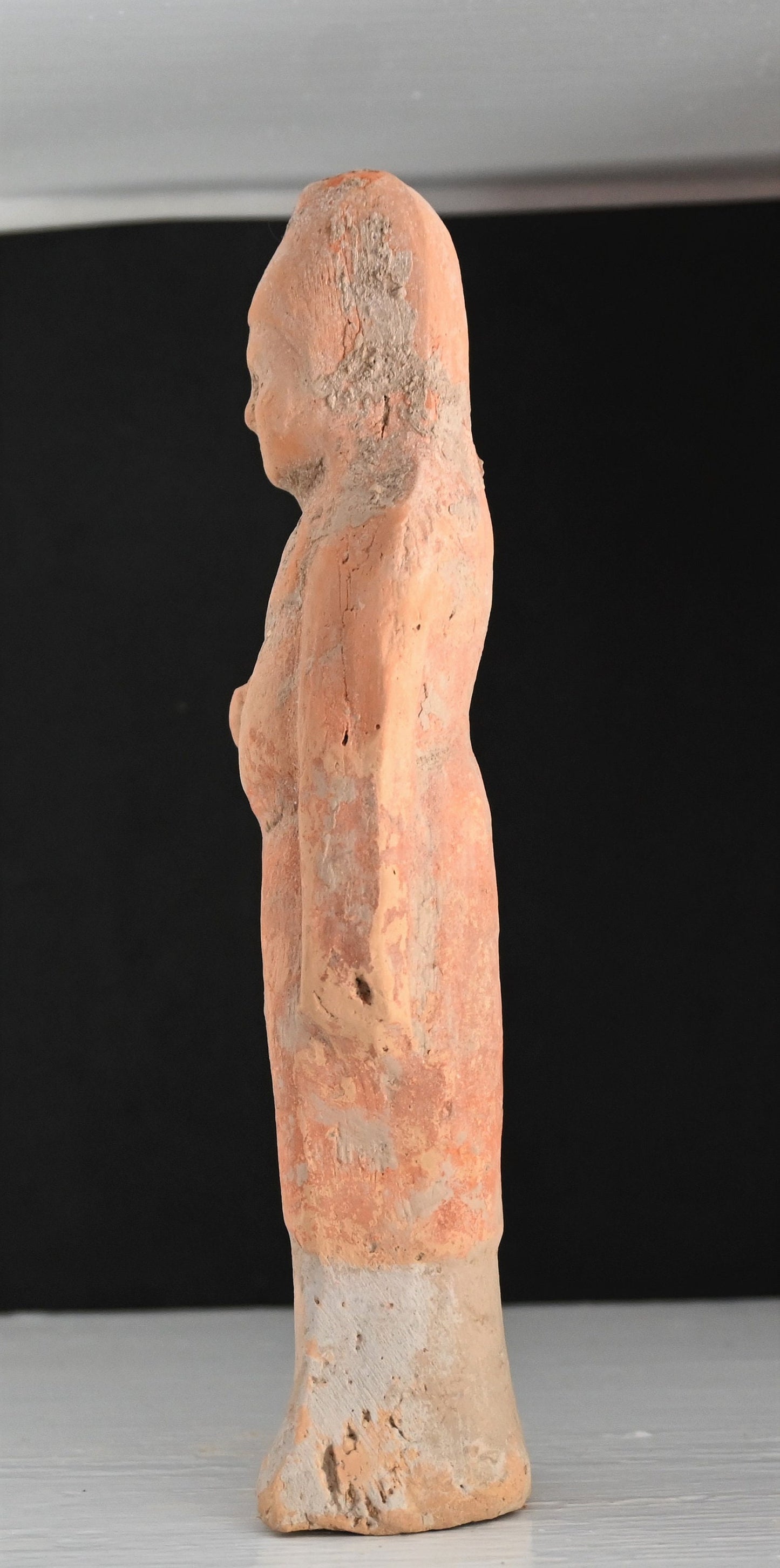Authentic Han Dynasty, ca. 206 BCE to 220 CE mold-formed terracotta tomb attendant 7 7/8 inches with COA and provenance*+