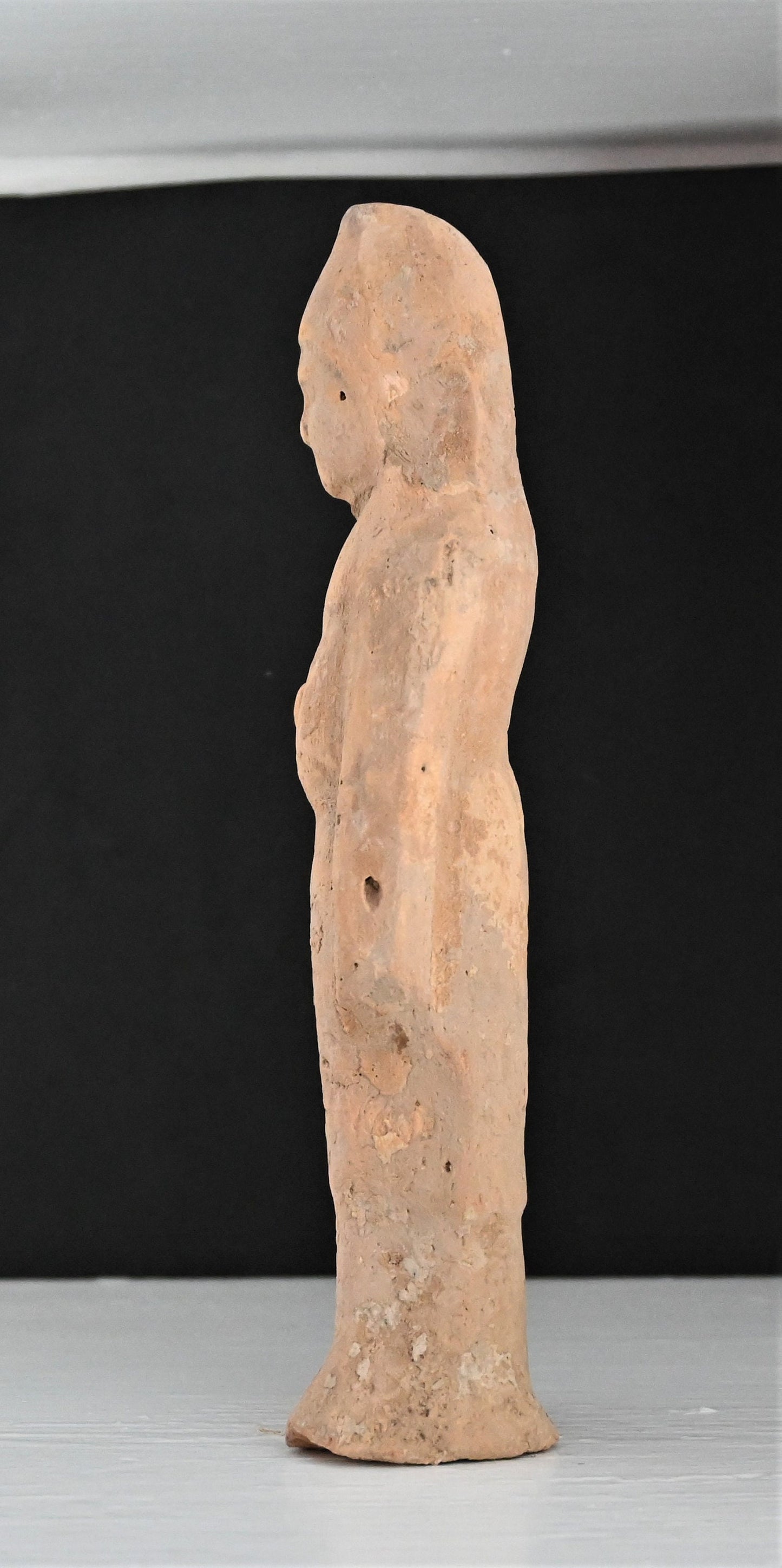 Authentic Han Dynasty, ca. 206 BCE to 220 CE mold-formed terracotta tomb attendant  7 5/8 inches with COA and provenance
