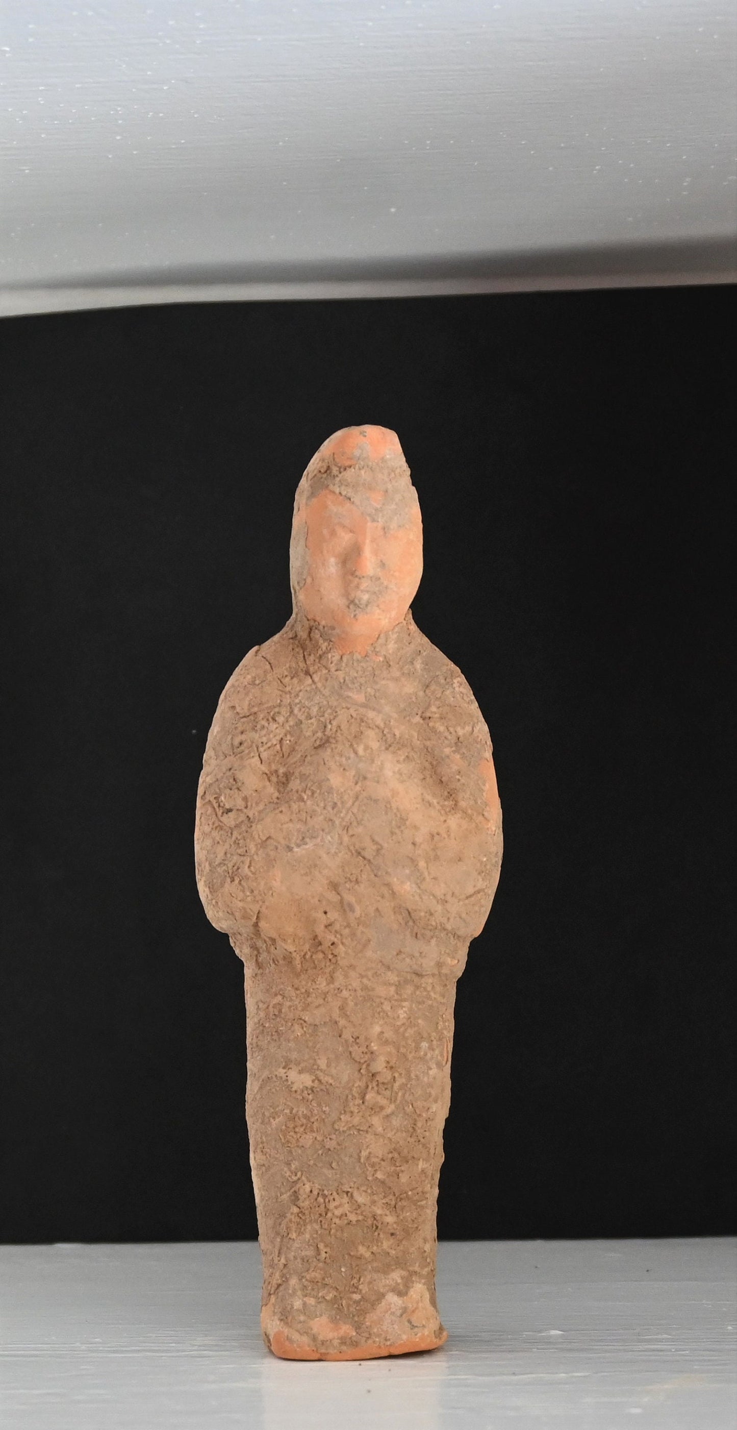 Authentic Han Dynasty, ca. 206 BCE to 220 CE mold-formed terracotta tomb attendant 6 7/8 inches with COA and provenance