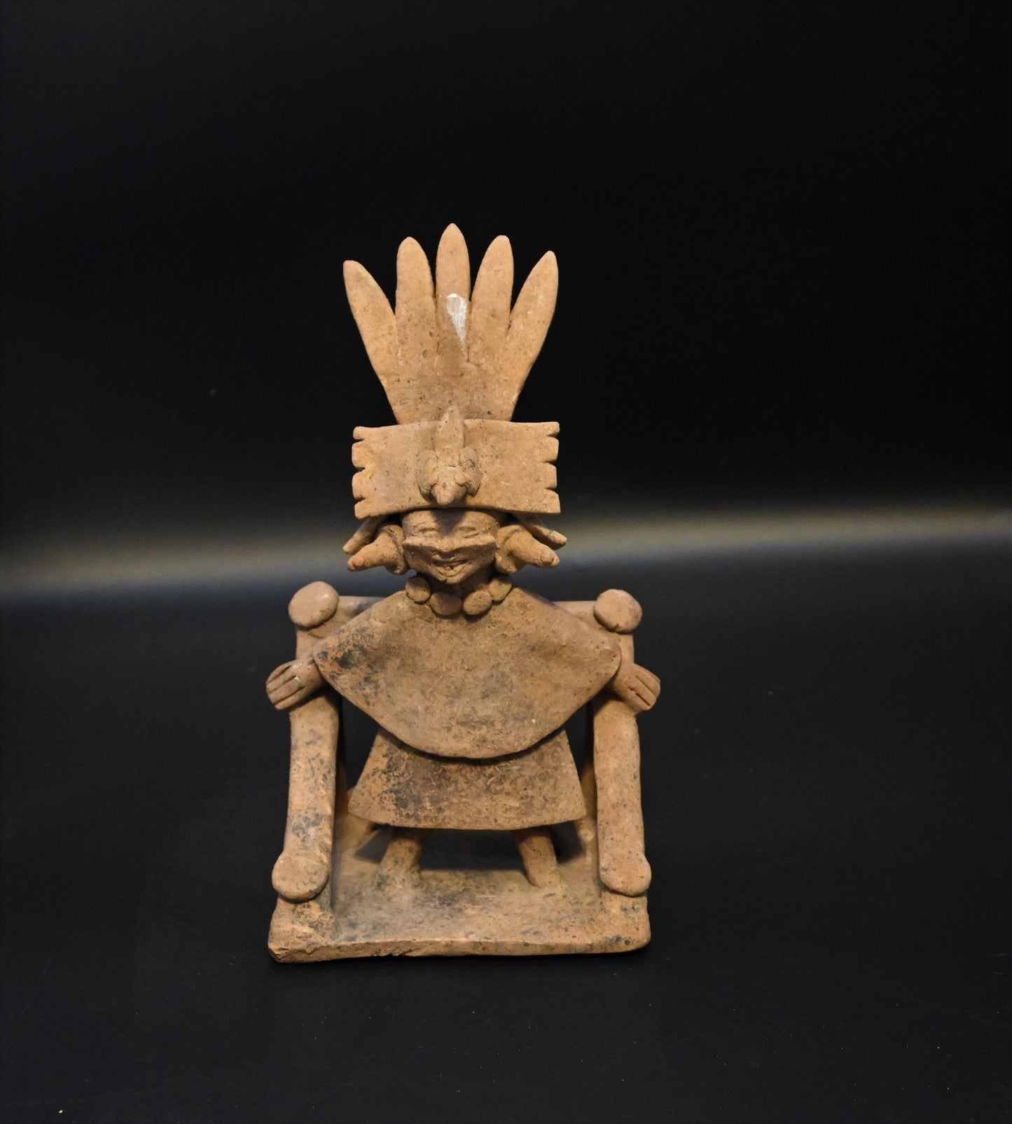 Authentic Pre-Columbian Veracruz Artifact ca. 400 to 700 CE Shaman or Priest on Platform with Provenance & Certificate of Authenticity