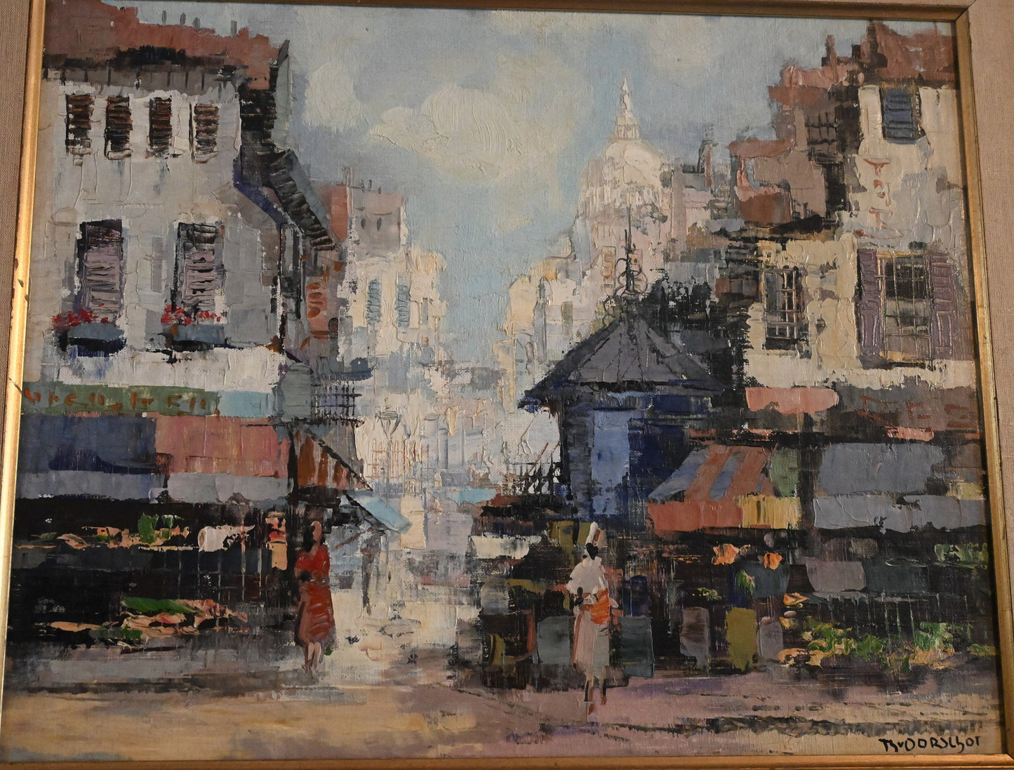 Theodore Van Oorschot (Dutch 1910-1989 ) Large Original Impressionist Oil -26.5" x 30.5"W- featured in Museums- high auction & galley prices
