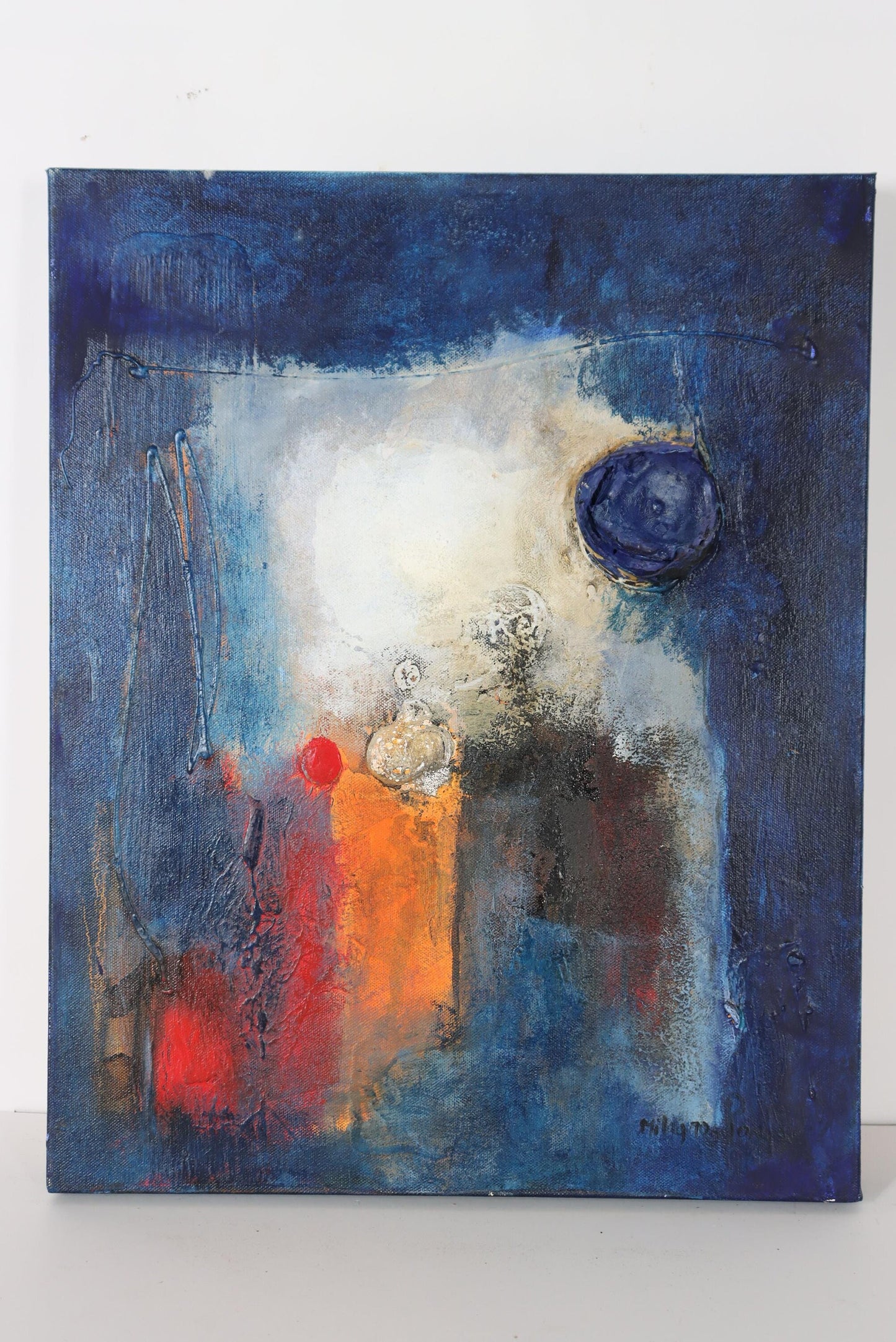 Milagros Pongo (Peruvian 1972-) Abstract Surrealism Original Oil - 20"H x 16"W-  Well Exhibited and thought after artist galley prices!