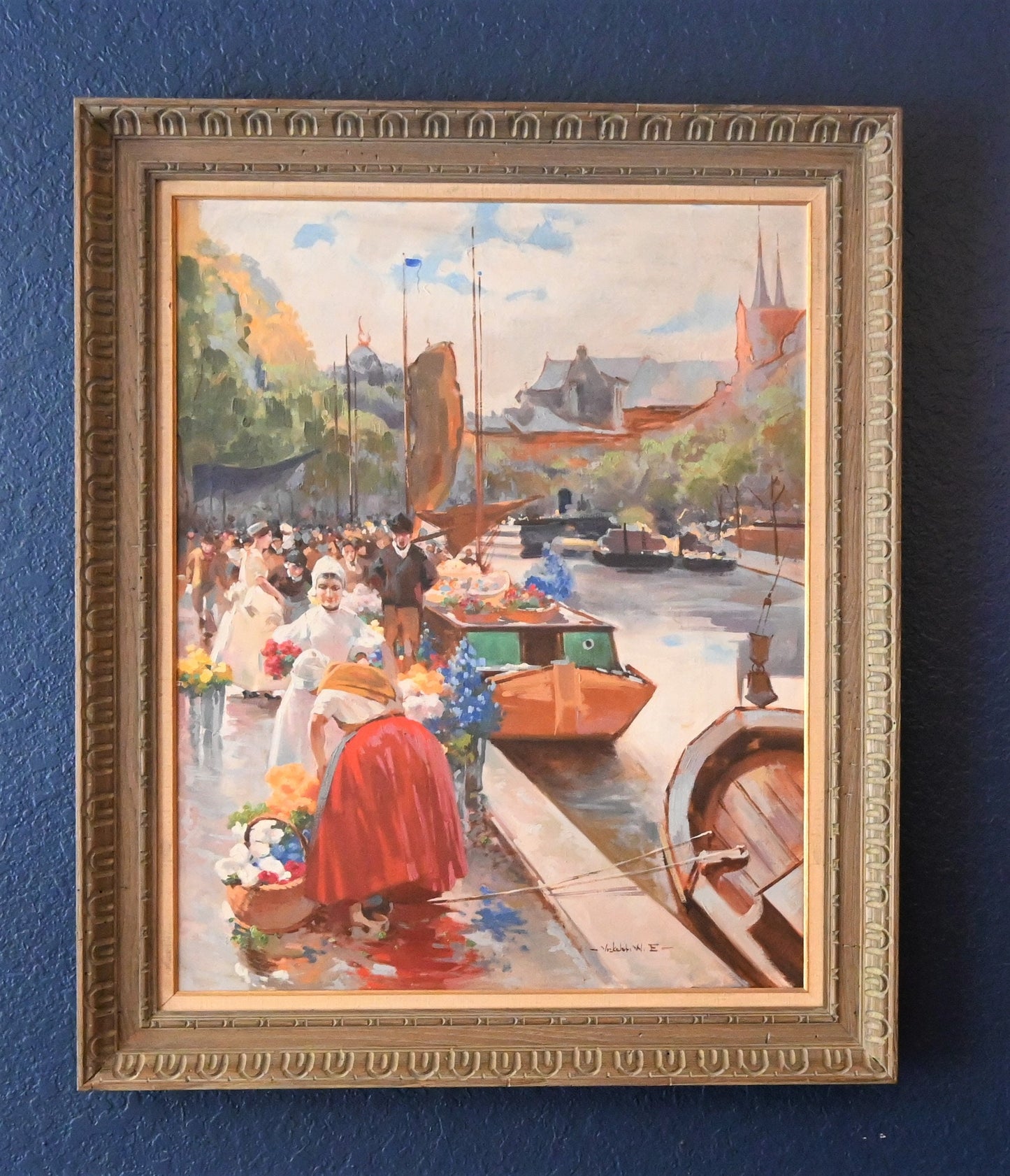 Witman Etelka Vizkeleti (Hungarian 1882-1962) Large Original Oil - 36.25"H x 30.5"W- Well listed-Stunning! high auction and galley prices!