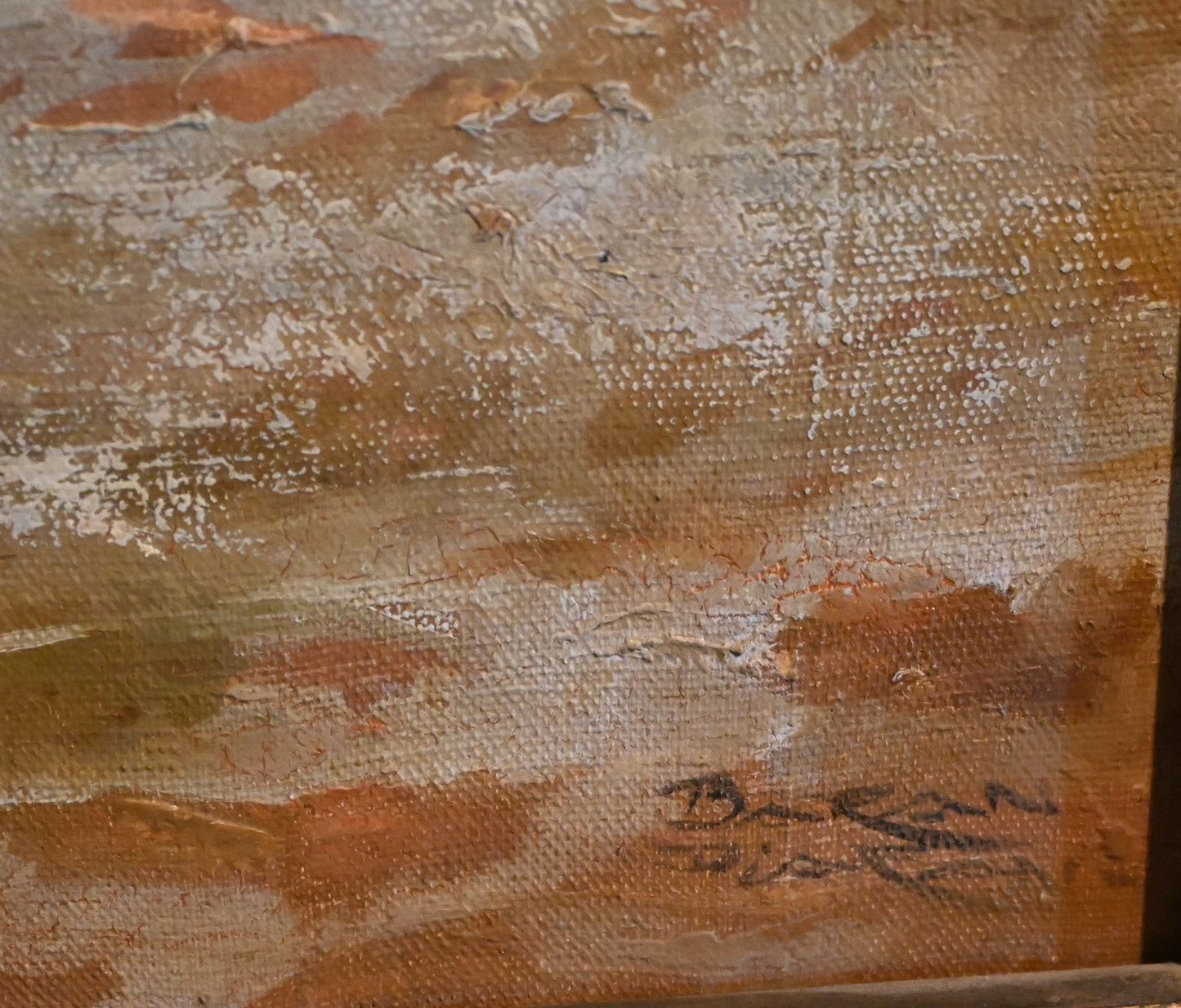 Baran Diaran (Mexico, 1940-1971) Original Oil - 24 "H x 40"W- Well listed Painter-Stunning! high auction & galley price Impressionist