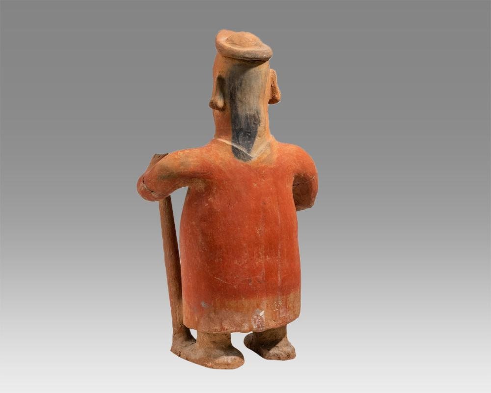 Large (17 7/8 inches) Authentic Pre-Columbian Colima Standing Shaman ca. 100 BCE to 250 CE w/ Certificate Authenticity & Provenance Artifact