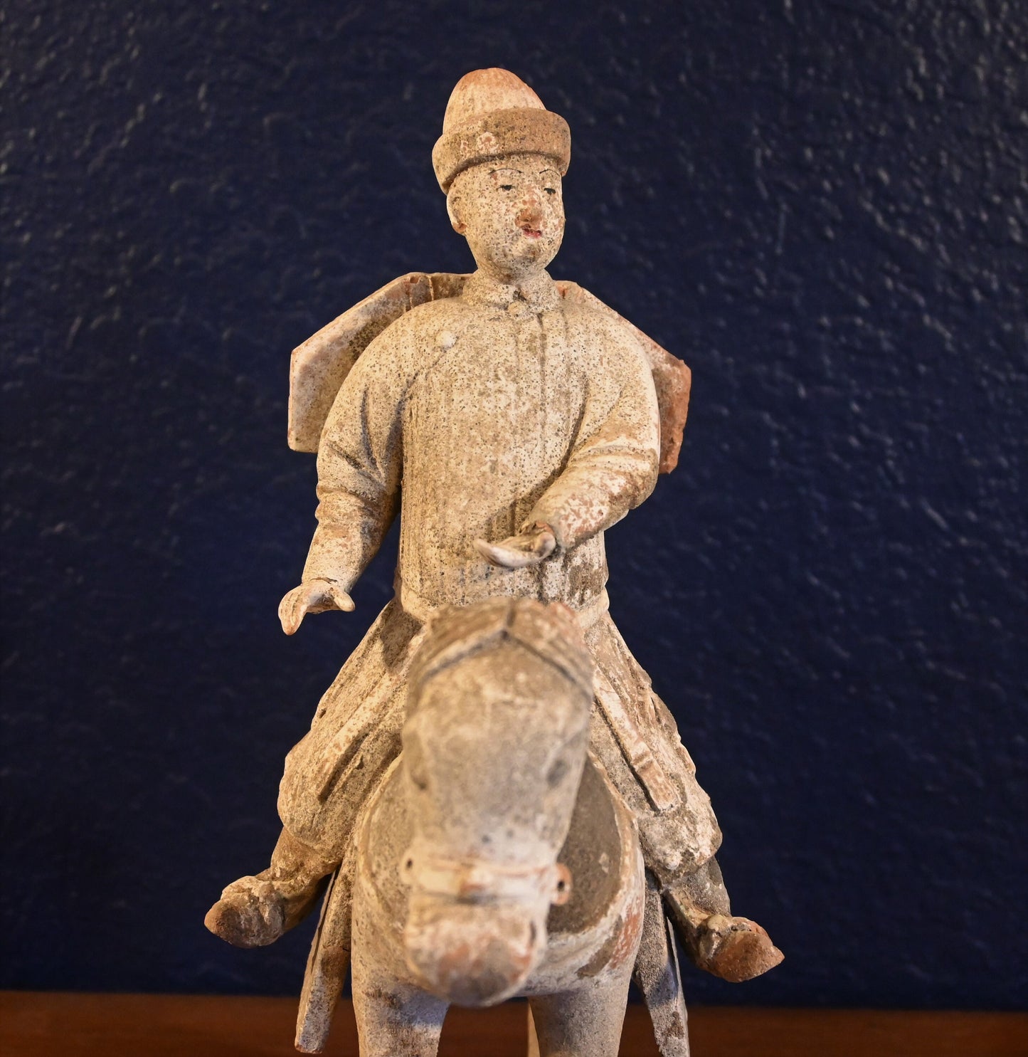Elegant Authentic Ming Dynasty Pottery Horse and Rider Circa 1368–1644 AD Certificate of Authenticity & Provenance 13 3/4 inches in height