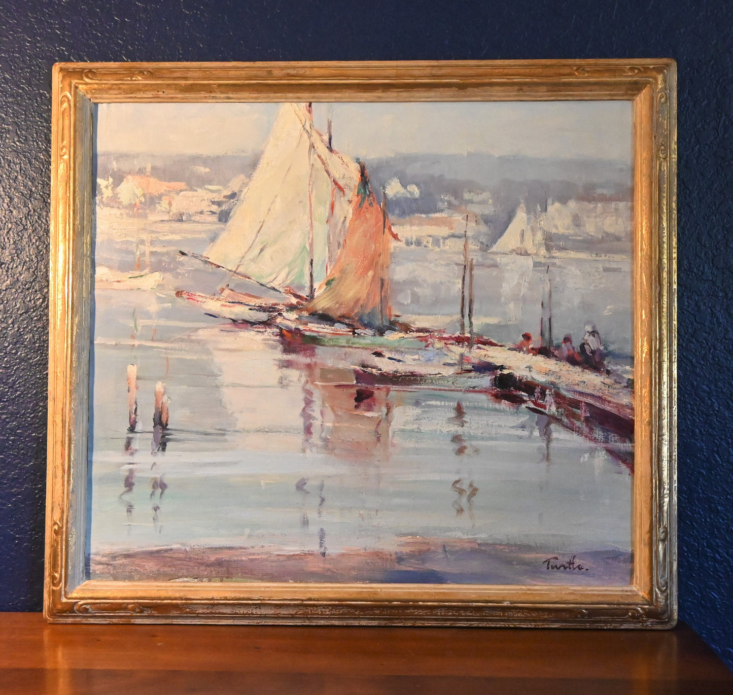 Arnold E. Turtle ( USA/ England 1892 - 1954) Original Oil - 27.5"H x 30"W- Impressionist Well listed Artist -High auction and galley prices!