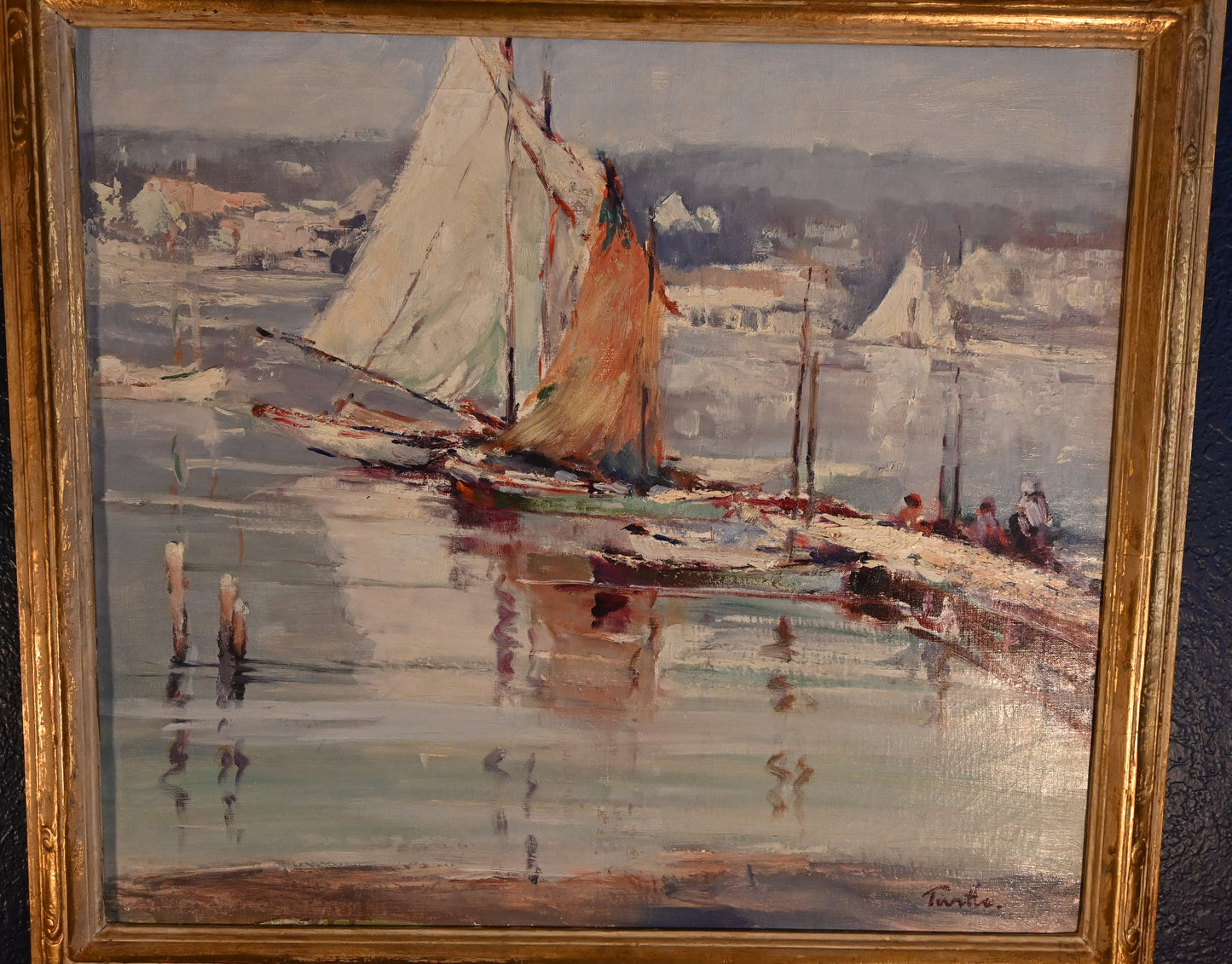 Arnold E. Turtle ( USA/ England 1892 - 1954) Original Oil - 27.5"H x 30"W- Impressionist Well listed Artist -High auction and galley prices!
